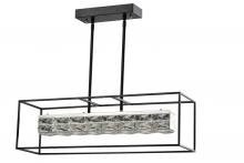  LIT6402BK-CRY - 30" 30W LED Linear Pendant Initial Lumens 2300 In 3000K, In Black Finish with K9 Crystal